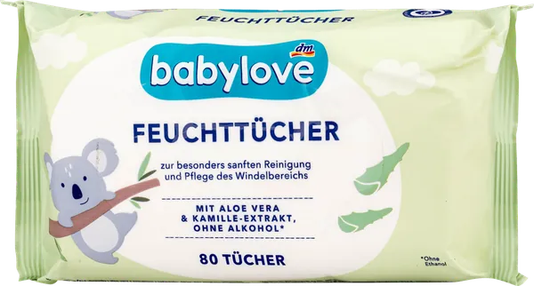 Vlažne maramice BABYLOVE aloe vera i kamilica 80kom