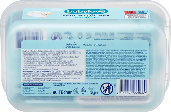 Vlažne maramice BABYLOVE sensitive kutija 80kom