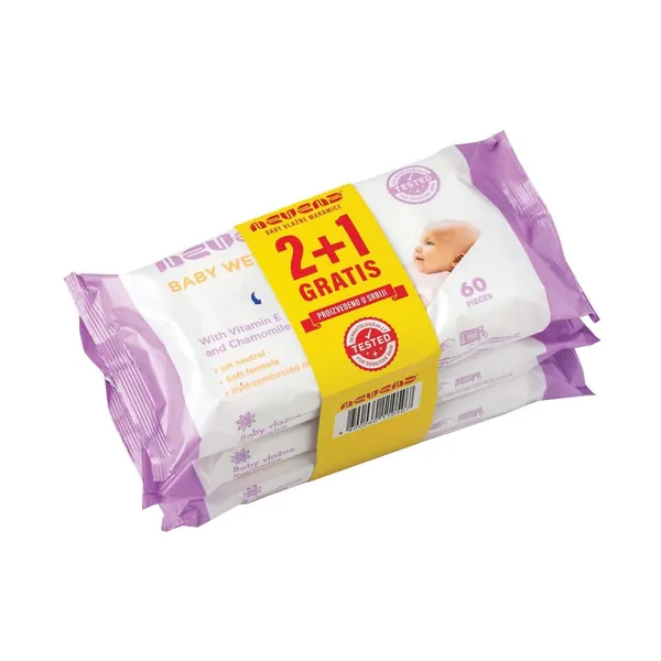 Vlažne maramice NEVENA 60kom 2+1 gratis
