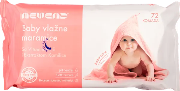 Vlažne maramice NEVENA roze 72kom
