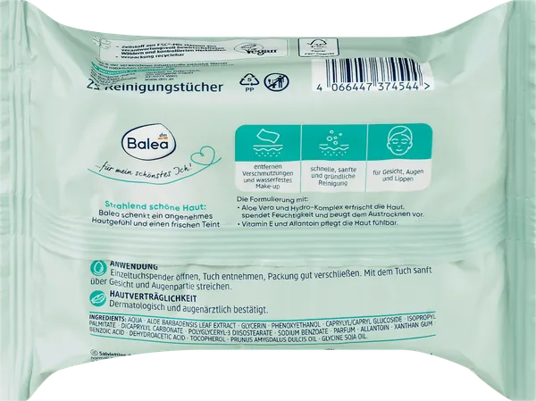 Vlažne maramice za čišćenje lica BALEA 3u1 aloe vera 25kom