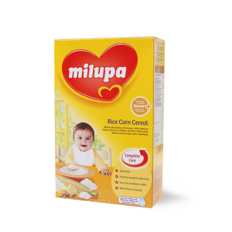 Žitarice sa mlekom MILUPA kukuruz, pirinač 250g 4m+